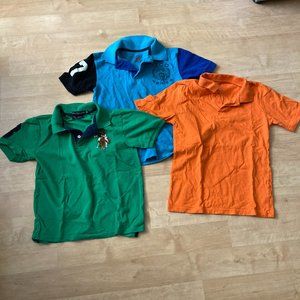 Lot of 3 Boys Youth Kids Polo Shirts Short Sleeved Size 10/12